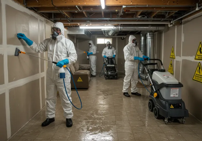 Basement Moisture Removal and Structural Drying process in Fridley, MN